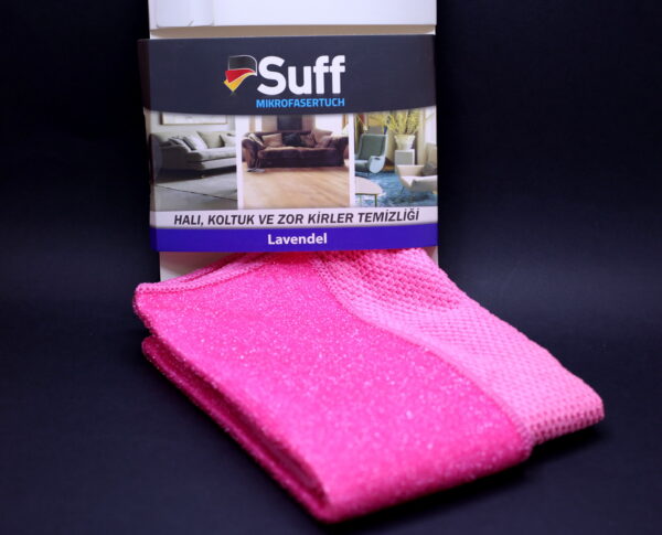 Suff  Tırtıklı Bez Halı-Koltuk Mikrofiber Pembe Bezi (40x40cm) - Görsel 4