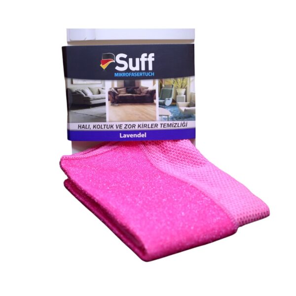 Suff  Tırtıklı Bez Halı-Koltuk Mikrofiber Pembe Bezi (40x40cm)