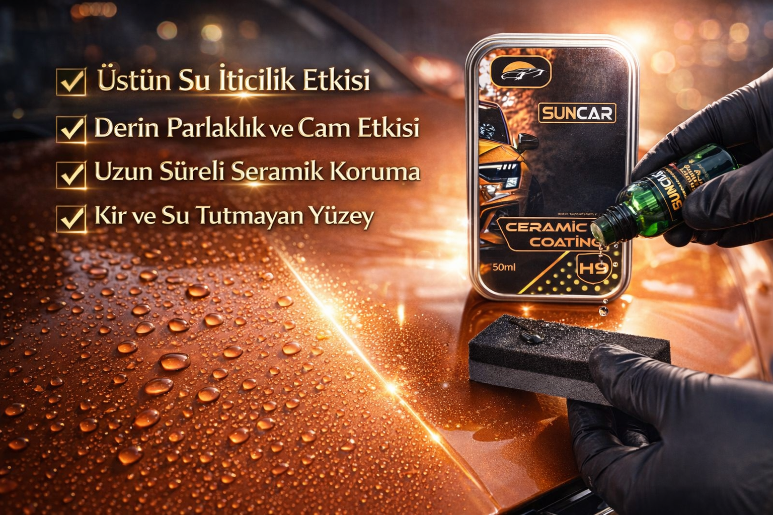 SUNCAR SERAMİK KAPLAMA SETİ H9 50ML - Görsel 2