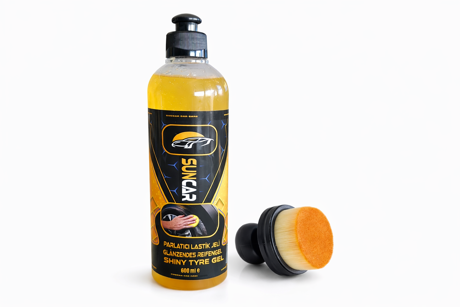 SUNCAR LASTİK PARLATICI JEL 600 ML + LASTİK PARLATMA FIRÇASI