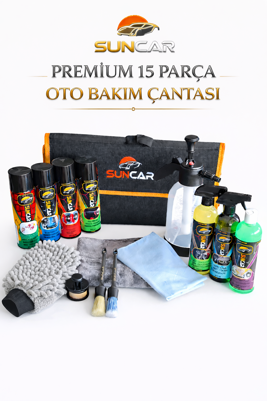SUNCAR PREMİUM 15 PARÇA OTO BAKIM ÇANTASI