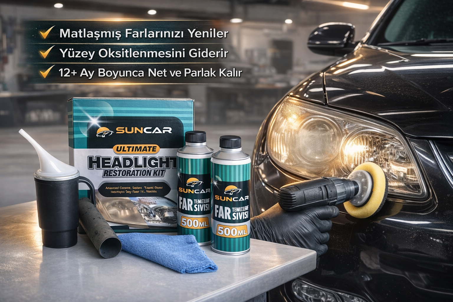 SUNCAR FAR TEMİZLEME KİTİ - Görsel 2