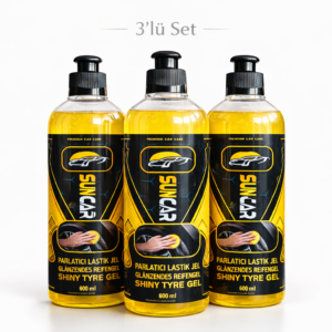 SUNCAR LASTİK PARLATICI JEL 600 ML 3LÜ SET