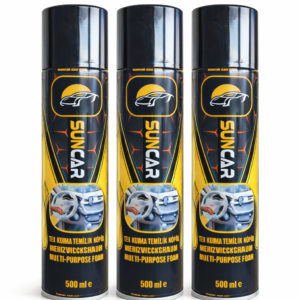 SUNCAR OTO KUMAŞ TEMİZLİK KÖPÜĞÜ 500 ML 3 ADET