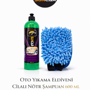SUNCAR YIKAMA ELDİVENİ + 600 ML CİLALI NÖTR ŞAMPUAN SET