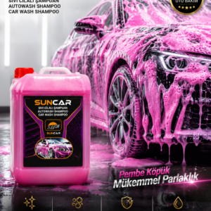 SUNCAR PEMBE KÖPÜK CİLALI ŞAMPUAN 5 LT + BASINÇLI KÖPÜK POMPASI 2 LT HEDİYELİ