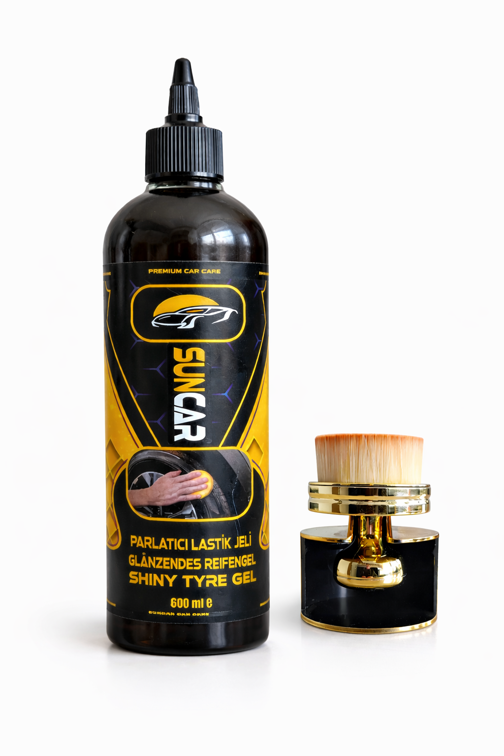 SUNCAR LASTİK PARLATICI JEL VIP 600 ML + VIP LASTİK PARLATMA FIRÇASI