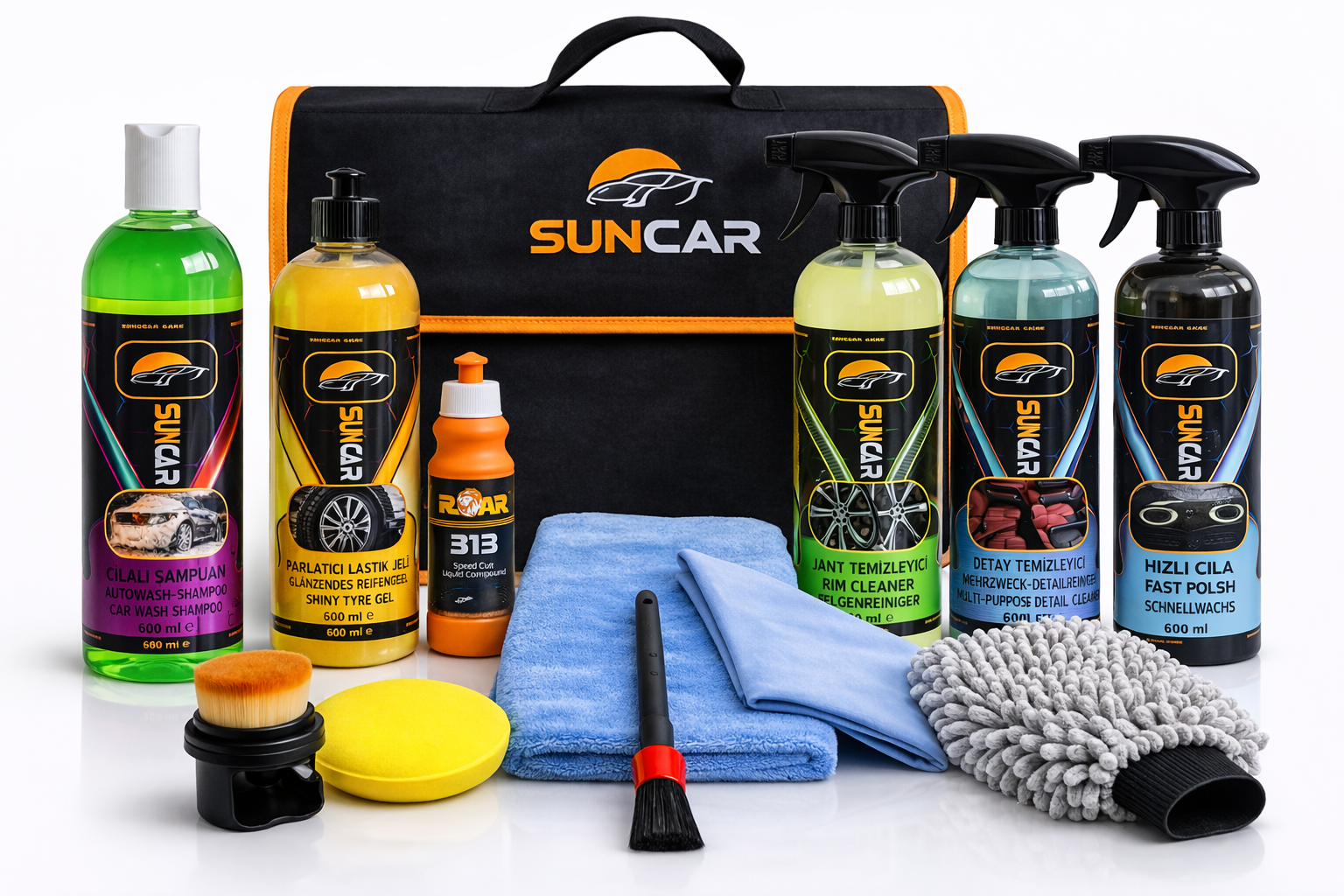 SUNCAR 13+1 HEDİYE OTO TEMİZLİK BAHAR ÇANTASI - Görsel 5