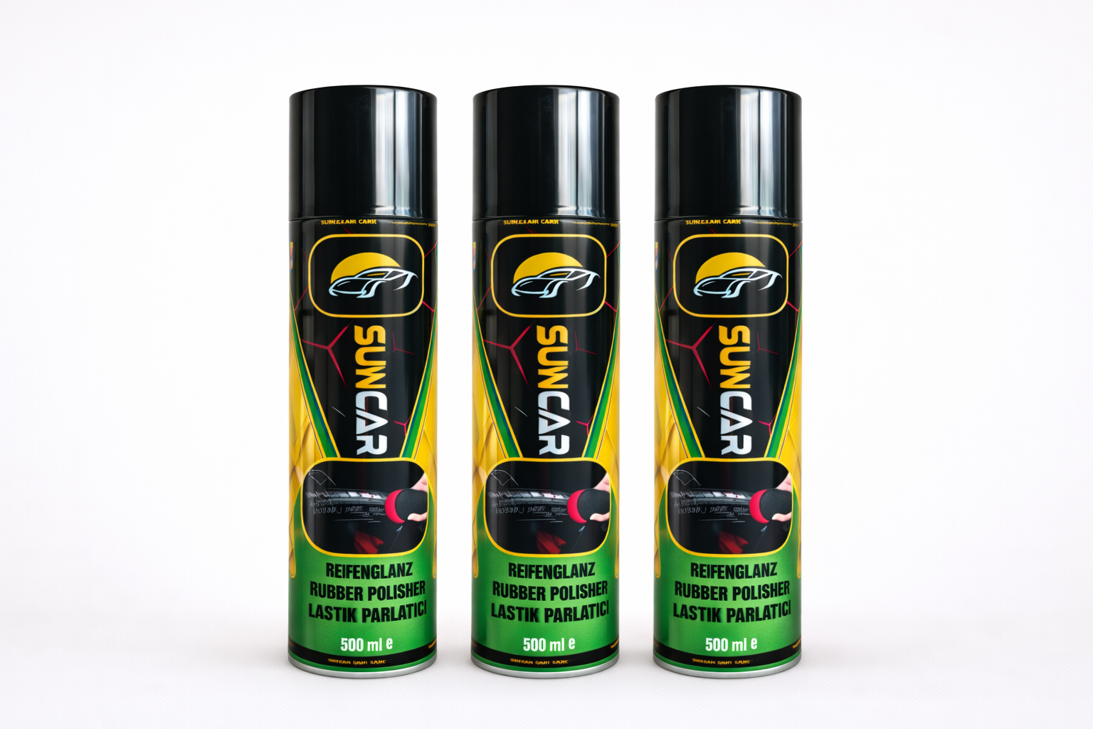 SUNCAR OTO LASTİK PARLATICI SPREY 500 ML 3LÜ SET