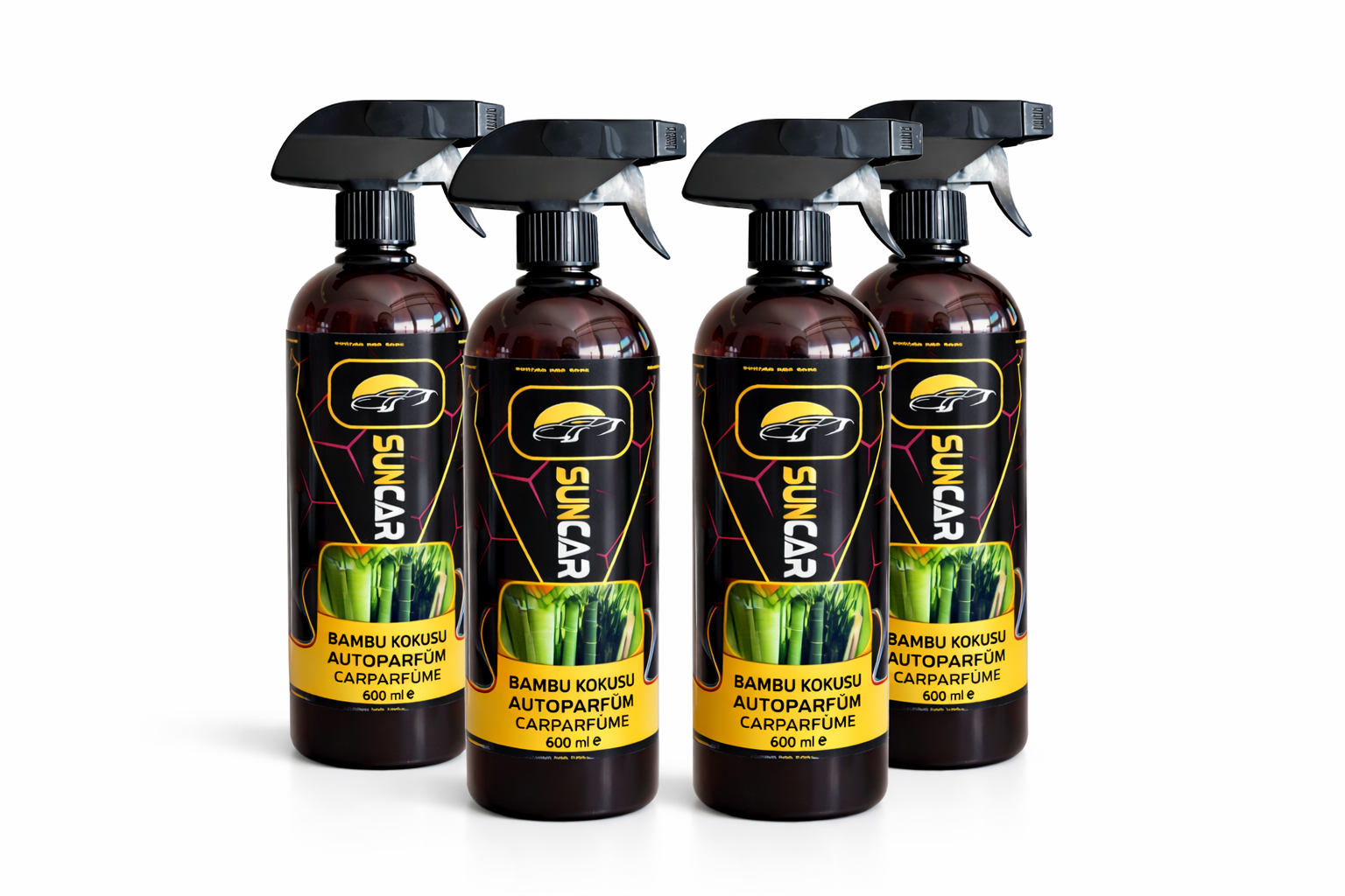 SUNCAR OTO PARFÜM BAMBU KOKUSU SPREY 600 ML 4LÜ SET