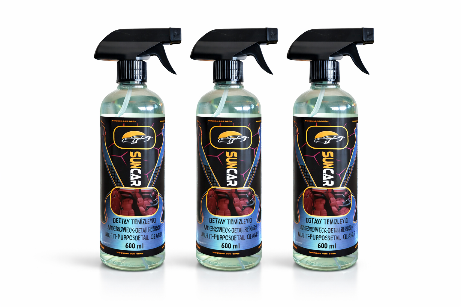 SUNCAR OTO DETAY TEMİZLEYİCİ SPREY 600 ML 3LÜ SET