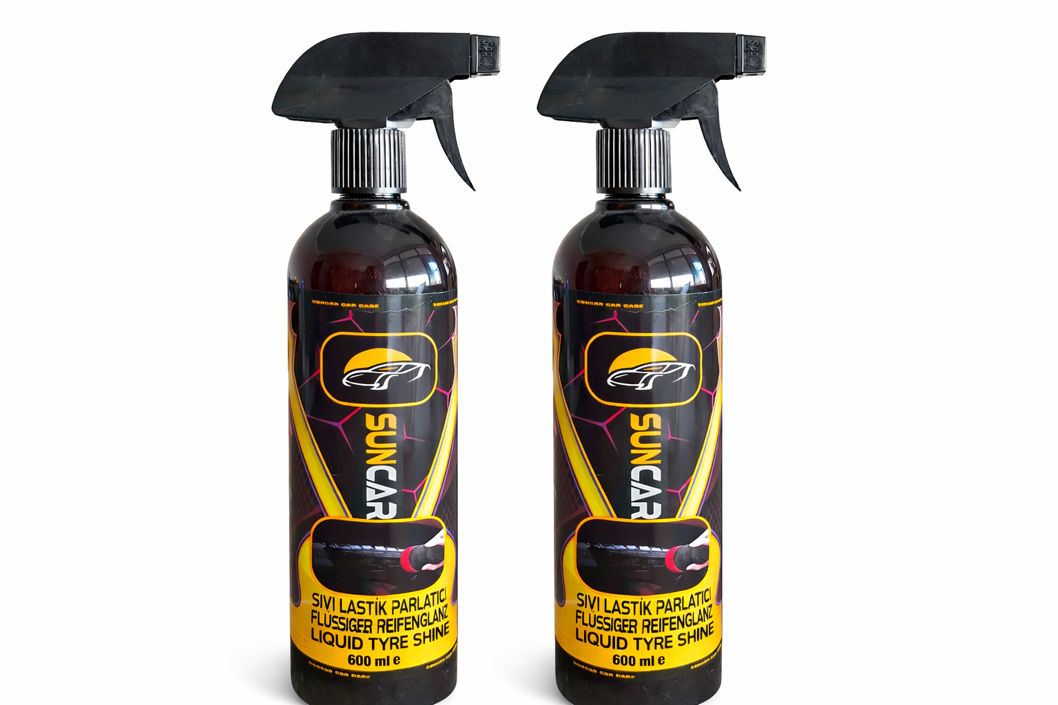 SUNCAR OTO SIVI LASTİK PARLATICI SPREY 600 ML 2Lİ SET