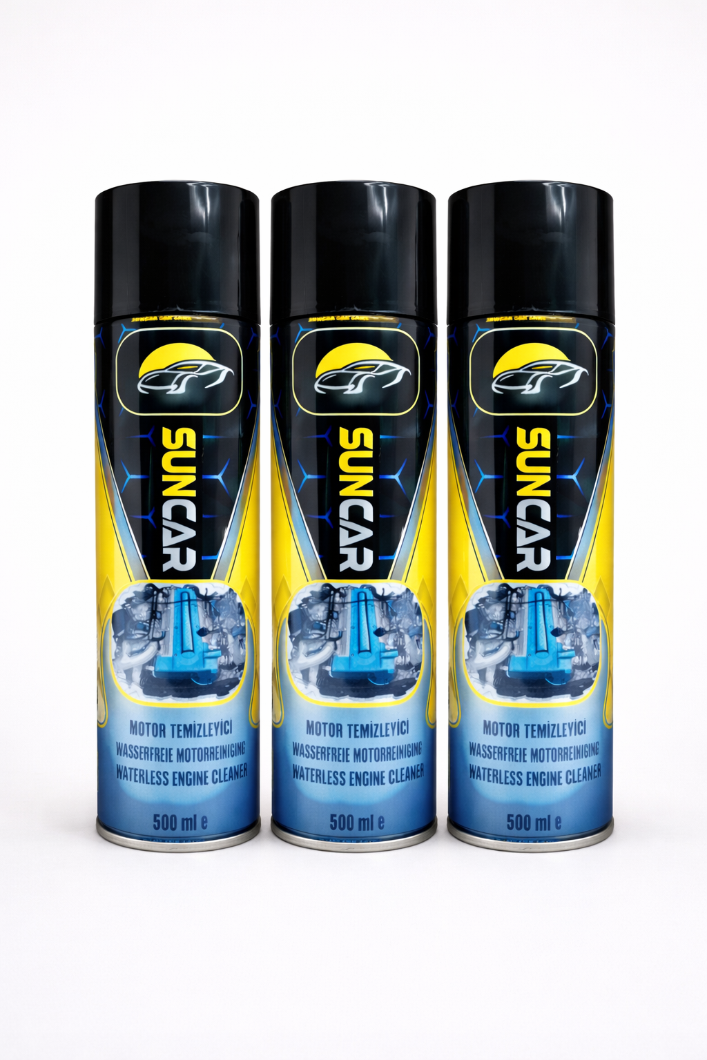 SUNCAR OTO SUSUZ MOTOR TEMİZLEME SPREYİ 500 ML 3 ADET